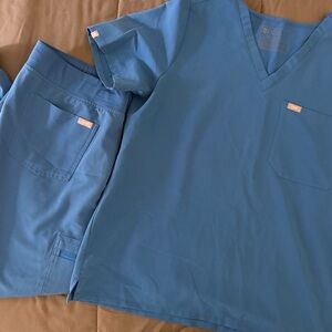 Figs Technical Collection Blue Scrub Top